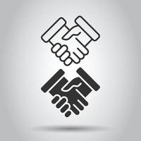 icône de poignée de main dans un style plat. illustration vectorielle de partenariat deal sur fond blanc isolé. concept d'entreprise d'accord. vecteur