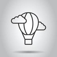 icône de ballon à air dans un style plat. illustration vectorielle d'aérostat sur fond blanc isolé. concept d'entreprise de transport volant. vecteur