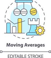 en mouvement moyennes concept icône. affaires Les données analytique. tendance commerce stratégie abstrait idée mince ligne illustration. isolé contour dessin. modifiable accident vasculaire cérébral vecteur