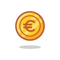euro symbole or pièce de monnaie vecteur icône .