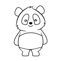page de coloration livre pour les enfants. mignonne Panda. main peint animal croquis dans une Facile style vecteur