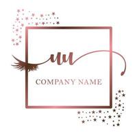 initiale logo euh écriture femmes cil maquillage cosmétique mariage moderne prime vecteur