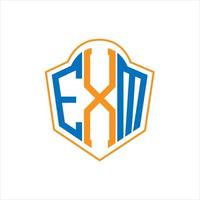 exm abstrait monogramme bouclier logo conception sur blanc Contexte. exm Créatif initiales lettre logo. vecteur