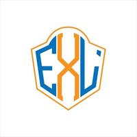 exl abstrait monogramme bouclier logo conception sur blanc Contexte. exl Créatif initiales lettre logo. vecteur