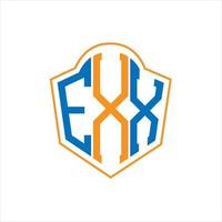exx abstrait monogramme bouclier logo conception sur blanc Contexte. exx Créatif initiales lettre logo. vecteur