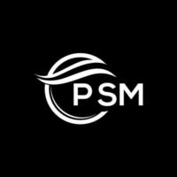 psm lettre logo conception sur noir Contexte. psm Créatif cercle logo. psm initiales lettre logo concept. psm lettre conception. vecteur