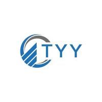 tyy plat comptabilité logo conception sur blanc Contexte. tyy Créatif initiales croissance graphique lettre logo concept.tyy affaires la finance logo conception. vecteur