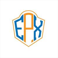 epx abstrait monogramme bouclier logo conception sur blanc Contexte. epx Créatif initiales lettre logo. vecteur