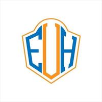 euh abstrait monogramme bouclier logo conception sur blanc Contexte. euh Créatif initiales lettre logo. vecteur