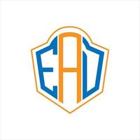 ead abstrait monogramme bouclier logo conception sur blanc Contexte. ead Créatif initiales lettre logo. vecteur