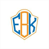 ebk abstrait monogramme bouclier logo conception sur blanc Contexte. ebk Créatif initiales lettre logo. vecteur