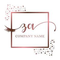 initiale logo za écriture femmes cil maquillage cosmétique mariage moderne prime vecteur