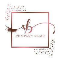 initiale logo xb écriture femmes cil maquillage cosmétique mariage moderne prime vecteur