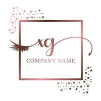 initiale logo xg écriture femmes cil maquillage cosmétique mariage moderne prime vecteur