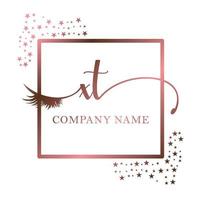 initiale logo xt écriture femmes cil maquillage cosmétique mariage moderne prime vecteur