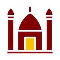 mosquée icône bichromie rouge Jaune style Ramadan illustration vecteur élément et symbole parfait.