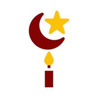 bougie icône bichromie rouge Jaune style Ramadan illustration vecteur élément et symbole parfait.