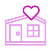 maison icône bicolore rose style Valentin illustration vecteur élément et symbole parfait.
