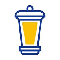 lanterne icône bichromie bleu Jaune style Ramadan illustration vecteur élément et symbole parfait.