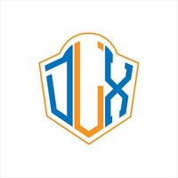 dx abstrait monogramme bouclier logo conception sur blanc Contexte. dx Créatif initiales lettre logo. vecteur