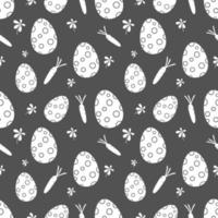 Pâques des œufs polka point cercle sans couture modèle monochrome Contexte Couleur décoration floral et carotte, tuile modèle, rayé chemise, cadeau emballage papier. vecteur