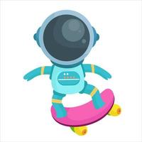 astronaute personnage dans mignonne dessin animé style vecteur