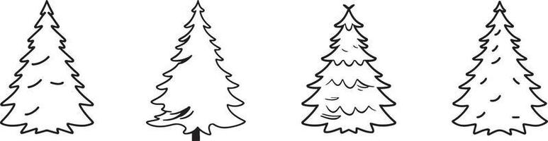 minimaliste dessiné à la main pin arbre illustration dans plat conception style vecteur