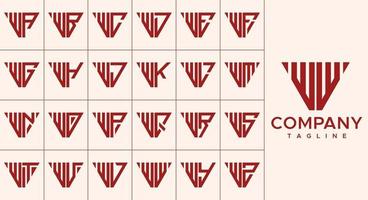 ensemble de moderne Triangle lettre w logo conception. abstrait ww w initiale lettre logo vecteur. vecteur