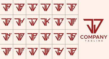 ensemble de moderne ligne Triangle lettre j logo conception. abstrait j initiale lettre. vecteur