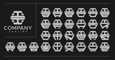 moderne ligne hexagone lettre je logo conception. La technologie ii je lettre logo vecteur ensemble.