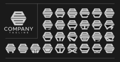 moderne ligne hexagone lettre e logo conception. La technologie ee e lettre logo vecteur ensemble.
