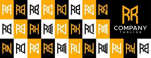 moderne abstrait initiale rr r lettre logo conception. Facile r logo vecteur modèle ensemble.