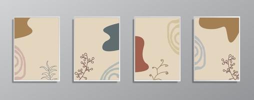 ensemble d'illustrations de couleur neutre vintage dessinés à la main minimaliste créatif, pour mur. pour carte-cadeau, affiche sur le modèle d'affiche de mur, page de destination, ui, ux, coverbook, baner, vecteur