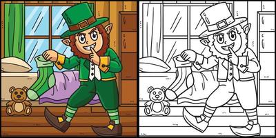 st. patricks lutin en portant chaussette illustration vecteur