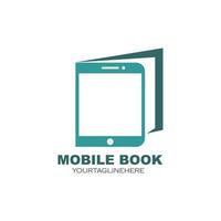 mobile livre logo icône vecteur illustration conception