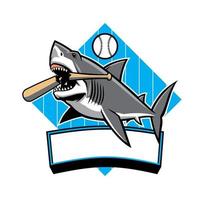 requin base-ball mascotte vecteur