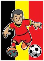 Belgique football joueur avec drapeau Contexte vecteur