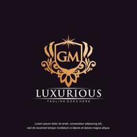 gm initiale lettre luxe ornement or monogramme logo modèle vecteur art.