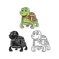 tortues illustration collection sur blanc Contexte vecteur