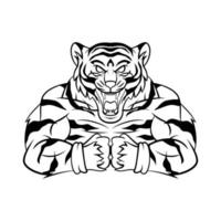 illustration de mascotte de tigre fort vecteur