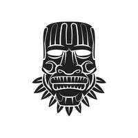 totem masque noir symbole illustration vecteur