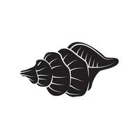 mer coquille noir symbole illustration vecteur