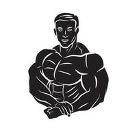 muscle corps noir symbole illustration vecteur