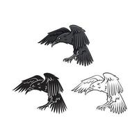 coloration livre corbeau dessin animé personnage vecteur