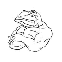 illustration de mascotte de grenouille forte vecteur