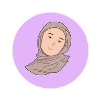 hijab femme autocollant vecteur illustration