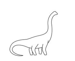 dinosaure, silhouette de brachiosaure isolé sur blanc, ligne vector.eps vecteur