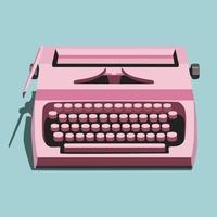 monde écrivains journée. écrivains journée. votre histoire. des poètes journée. machine à écrire dans brillant couleurs. monde écrivains' journée avec une rose rétro machine à écrire. brillant couleur. plat vecteur illustration.