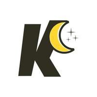 initiale k lune logo vecteur