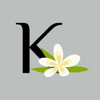 initiale k beauté fleur logo vecteur